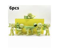 (6pcs Worker) Action Luminous Smiski Figure Cartoon Elf Model Toy Pvc Display Gift Decoration