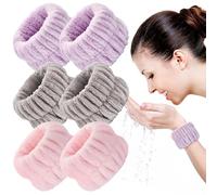 6pcs Wrist Bands for Washing Face Wash Wristbands Wrist Towels Arm Bands for Skincare Makeup Wrist Cuffs Spa Wrist Scrunchies