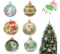 6pcs Xmas Balls 2D Flat DIY Art Pendant Wall Door Decoration (BB033)
