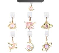6pcs Y2k Dust Plug Charm Set Compatible with Kindle & Phone & Electronic Devices Type-C USB-C Charger Port, 6 Style Fantasy Aesthetic Moon Star Planet Celestial Dust Plug Pendants