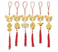 6pcs Year of The Horse Feng Shui Pendant Ornaments Chinese Zodiac Animal Charms for Bonsai Tree Decoration New Gift