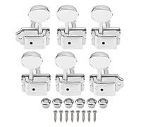 6Pcs Yootones 6 Inline Vintage Style Electric Guitar Tuning Machine Heads Compatible with Squier Classic Vibe Fender Strat Tele Style Electric Guitar (Silver)