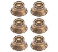 6Pcs Yootones Guitar Bell Top Hat Knobs Top Hat Knob Compatible with Epiphone Les Paul Electric Guitar Bass (Gold)