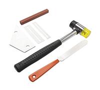 6Pcs Yootones Guitar Tool Kit Include Guitar Fret Crowning File, Double Headed Guitar Bass Fret Wire Rubber Hammer, Steel Fret Rocker, 2 Fingerboard Guards Protectors & Grinding Compatible with Guitar