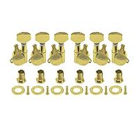 6Pcs Yootones Metal Guitar 3L3R Machine Heads Locking Tuning Key Pegs Tuners Replacement Compatible with Stratocaster Telecaster Electric or Acoustic Guitars (Gold)