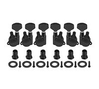 6Pcs Yootones Metal Guitar 3L3R Machine Heads Locking Tuning Key Pegs Tuners Replacement Compatible with Stratocaster Telecaster Electric or Acoustic Guitars (Black)
