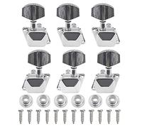 6Pcs Yootones Semiclosed String Tuning Pegs Tuning Keys Machine Heads Tuners 3L3R Compatible with Epiphone Les Paul Style Electric Guitar or Acoustic Guitar (Silver)
