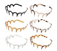 6PCS Zig Zag Headbands,Comfortable Hairbands Women Shark Tooth Head Bands,Plastic Headband Hair Comb, Multi-Style Flexible Hair Accessories,Headwear Hair Hoop Accessory for Women