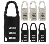 6pcs Zinc Alloy Digital Suitcase Lock 3 Combination Portable Padlock