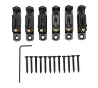 6Pcs Zinc Alloy Guitar Roller Bridge Saddles Height Adjustable Saddle for Electric Guitars 3 to 7 Strings Banjos Cigar Box Guitars (Black)