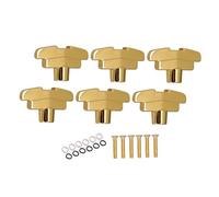 6PCS Zinc Alloy Guitar Tuning Pegs, Golden Machine Heads for Acoustic Classic Folk Guitar, Replacement Tuners with T-Shaped Buttons Mounting Screws, 4mm(Golden)