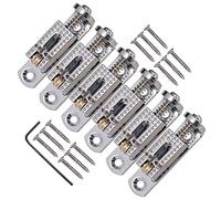 6PCS Zinc Alloy Single Roller Bridge Replacement Parts Guitar Tune-O-Matic Bridge for 3, 4, 5, 6, 7, 8 String Guitar