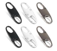 6pcs Zipper Clip Theft Deterrent for Backpacks,Small Zipper Lock Clips, Zipper Pull Replacement Camping Fishing Traveling Outdoor Sports (Silver Black)