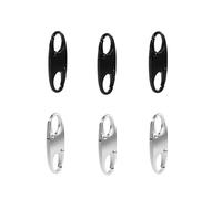 6PCS Zipper Clips Anti Theft Small Carabiner Clip Purse Locks for Handbags, Replacement Zipper Pull (Matte Black+Silver) YIGUANXIN