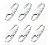 6PCS Zipper Lock Clips,CSLGDMAI Zipper Clips Anti Theft Can Make Backpack Lock,Outdoor Travel Clip,Double Opening Snap S Hooks Zippers Pull for Traveling Camping (Silver)