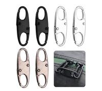 6PCS Zipper Lock Clips, Double Opening Snap S Carabiner Zipper Pull Locks, Mini Anti Theft Zip-per Clips, Outdoor Travel Clip, S Hooks Zippers Pull for Backpacks Traveling Camping Fishing