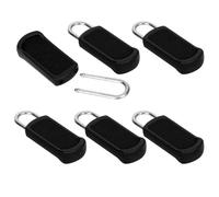 6pcs Zipper Pull Replacement, Detachable Zipper Puller Plastic Zipper Pull Tab Mend Fixer Zipper Replacement Slider Luggage Zipper Repair for Clothing Jackets Suitcase Handbag Backpack (Black)