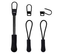 6pcs Zipper Pull Replacement, Metal Suitcase Zipper Pulls Zipper Head & Zipper Pull Cord Extender Repair Handle Mend Fixer Zipper Tab Tags Accessories Part for Luggage Clothing Backpack Jackets Pants