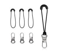 6pcs Zipper Pull Replacement, Metal Zipper Head & Zipper Slider Pull Cord Extender Set Repair Handle Mend Fixer Zipper Tab Tags Extension for Luggage Backpacks Jackets Purses Handbags