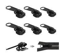 6PCS Zipper Pull Replacement Zip Slider Repair Kit 3 Size Spare Zips Pulls Head Instant Fix for #3#5#8 Zipper Puller Luggage Jackets Coats Backpacks Jeans Sewing Notions and Supplies