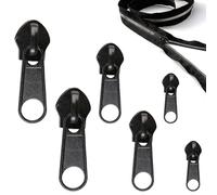 6PCS Zipper Repair Kit Universal Quick Fix Puller Replacement for Sizes #3#5#8 Zippers Instant Rescue for Luggage Backpacks Jackets Jeans Tents Sleeping Bags Black No Tools Needed Multipack