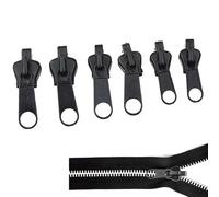 6PCS Zipper Repair Kit, Zip Puller Replacement Set, 3 Sizes Instant Fix for #3#5#8 Zipper Luggage, Backpacks, Jackets, Jeans, Extension & Fixing, Black, No Tools Needed, Multipack