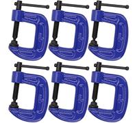 6Piece 1 Inch C-Clamp Set, Heavy Duty C Clamps Sliding T-Bar Handle, Industrial Strength 1" G Clamps for Woodworking, Welding, Building, 1 Inch Jaw Opening, Blue