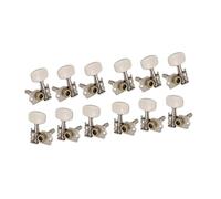 6piece Acoustic Guitar Tuner Knob Set Professional Musical Instrument Accessories Traditional Hulusi Musical Instrument(6L 6R White)