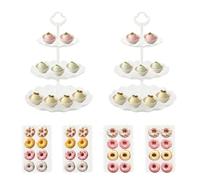6Piece Cake Display Stand Set, Including 2pieces 3-Tier Cupcake Stands and 4pieces Cookie Serving Trays Perfect for Wedding, Birthday, Baby Shower, Thanksgiving, Christmas