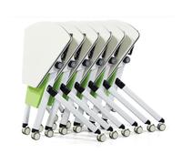 6Piece Folding Conference Table Modern SectorShaped Mobile Meeting Table with Flip Top Portable Training Table with Silent Casters (Green) Ideal for Offices & Events