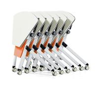 6Piece Folding Conference Table Set Modern Sector Shape Meeting Tables Mobile Flip Top Training Tables with Silent Casters for Office and Events
