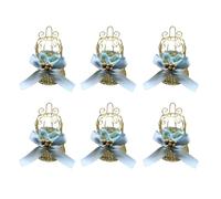 6Piece Hollow Birdcage Iron Candy Box With Intricate Hollow Pattern Easy To Clean Great For Sorting Small Items Anniversary With Ribbons
