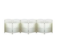 6Piece Rattan Room Divider Portable Freestanding Privacy Screen Folding Blackout Partition Wall for Office Classroom StudyWhite 19.68 x 11.81 inches