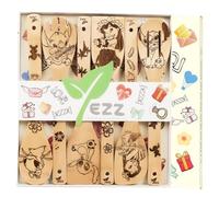 6Piece Wooden Utensils for Cooking, Wooden Kitchen Accessories Cute and Practical Spoon & Spatula Utensils Set for Women,Cooking Gifts,Housewarming Present (Cute ST)