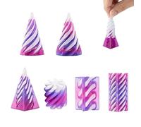 6Pieces 3D Printed Fidget Toys Spiral Cone Fidget Sensory Toy for Adults and Kids Mini Impossible Cone Set for Stress Relief and Focus Enhancement Desktop Decoration for Office School Home Use