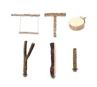 6pieces Bird Stand Improve The Living Experience Of Birds With Versatile Stand Easy To Clean Perfect For Bird Habitat Parrot Stand Toy Bird Ladder Perch Cage Nature Wood Stand Parrot Climbing Toy