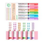 6Pieces Curves Highlighters Leakproof Pens for Note Taking Hand Lettering Art Projects Durability Ergonomic Handmade Poster Markers