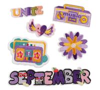 6Pieces Embroidery Patches Set for Clothing Accessories Cartoon Letter Designs Easy to Sew and Bright Color Craft Supply Clothing Decors