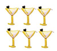 6Pieces Large Love Glass Foil Helium Balloons Champagne Bottle Pink Gold Champagne Aluminum Mylar Balloon for Birthday Engagement Bachelorette Party Decorations Supplies