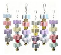 6Pieces Parrot Beak Trimmer Bird Beak Grinding Stone Teeth Lava Block Mineral Calcium Rock Chewing Toys with Bell for Parakeet Conure Budgies Rabbit Chinchilla Hamster