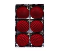 6Pieces Premium Flocking Ball Ornament Luxurious Festival Decors For Christmas Tree With Velvety Storage Box Luxurious Box Ornament