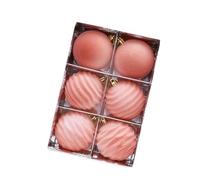 6Pieces Premium Flocking Ball Ornament Luxurious Festival Decors For Christmas Tree With Velvety Storage Box Premium Flocking Ball Ornament