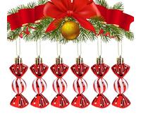 6Pieces Red Mini Christmas Sweet Shaped Baubles,String Hanging Christmas Tree Mini Sweet Shaped Baubles,Christmas Mini Sweet Shaped Baubles for Xmas Holiday Party Home Decorations