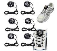 6Pieces Rotating Fastening System,Elastic Laces For Trainers,No Tie Shoe Laces Adult,Lock Lac-Es,No-Tie Shoelaces,Automatic Twist La-Ces,No Installation Required,No Tying,For Sneakers,Casual Shoes