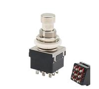 6pin 9 pin Guitar Effects Pedal Box Stomp Foot Latching 3PDT Switch True Bypass(Black 9pin,Without lock)