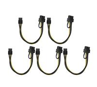 6pin Female to 8pin Female Graphics Card Adapter Cable, Wireless Power Transfer Cable, 6pin+2pin PCIe Power Cord for GPU PSU Connection, 20cm Length, PVC Insulated, Includes 5pcs