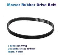 6PJ490 Mower Rubber Drive Belt: 490mm Circumference x 14mm Width, Compatible With Qualcast M2E1232M eing