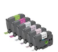 6PK 12mm Compatible Label Tape Works With TZe231 TZe MQE31 TZeMQF31 TZeMQ531 TZeMQG35 TZeMQP35 For PT Label Maker(6PK Mix Label 01)