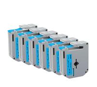 6PK 12mm MK-231 Compatible with MK231 Black On White Label Tape for PT-65 PT-70 PT-80 PT-M95 Label Printer(Black on Blue)