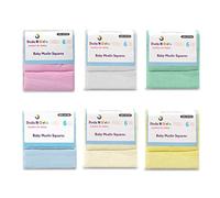 6pk Baby Muslin Square Burp Cloth 100% Pure Soft Cotton 70x70cm Pink and Cream.